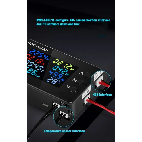 8 in1 Digital Voltmeter Ammeter KWS-AC301 AC 50-300V Power Energy Meter LED Digital AC Wattmeter Electricity Meter