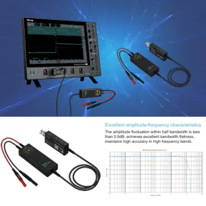 Micsig DP701/DP702/DP3001/DP3002/DP1501/DP1502 MDP Series High Voltage Differential Probe High Bandwidth 150MHz - 200MHz Wide Voltage Range 700Vpk-3000Vpk  Suitable for Multiple Oscilloscope Models