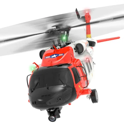 Eachine E200 EXP 2.4G 6CH 6-Axis Gyro Optical Flow Localization Dual Brushless Motor 1:47 Scale Flybarless MH-60 Coasts Guard Resure RC Helicopter