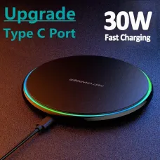 30W Wireless Charger Fast Wireless Charging Pad for Smart Phones for iPhone 16 15 14 13 Pro for Huawei Nova Flip for Xiaomi Civi 4 Pro for Airpods for Tablet