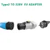 EVqiaoyi TYPE2 V2L European Standard Charging Pile Charger Adapter Type 2 To 220V 16A 3.5KW IP54 Fireproof Material Silver Plated Copper Connector