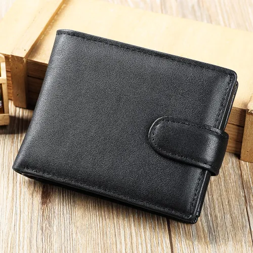 Ekphero Men's Retro Genuine Leather Wallet, Compact Multi-Card Money Clip, Multi Slot Anti-theft Credit Card Holder Coin Purse