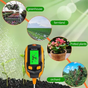 4in1/5in1/6in1 Digital Soil Tester LCD Backlight PH Moisture Temperature Sunlight Intensity Top Gardening Tool