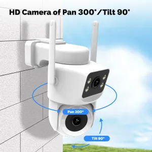 MOES WiFi Tuya IP Camera 8MP HD Dual Lens Smart Security Camera 300 Pan 90 Tilt Color Night Vision Motion Alerts Waterproof Two-Way Audio Wireless Surveillance