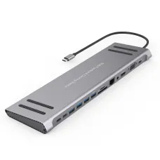 13 in 1 USB C Docking Station Network Hub with VGA PD 3.0 USB-C RJ45 10/100Mbps Laptop Stand for MacBook iPad Surface pro