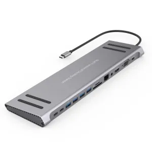 13 in 1 USB C Docking Station Network Hub with VGA PD 3.0 USB-C RJ45 10/100Mbps Laptop Stand for MacBook iPad Surface pro