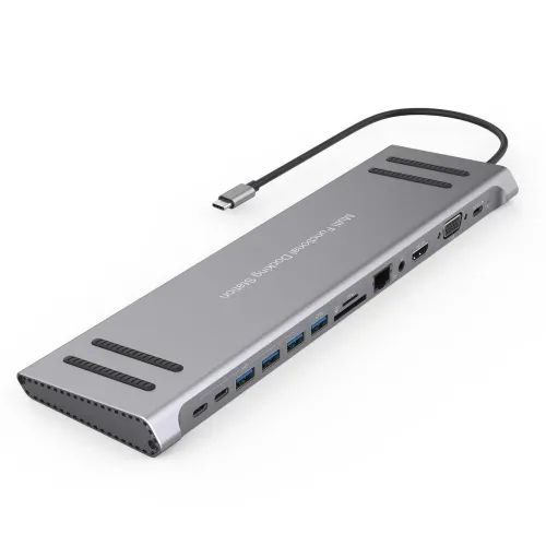 13 in 1 USB C Docking Station Network Hub with VGA PD 3.0 USB-C RJ45 10/100Mbps Laptop Stand for MacBook iPad Surface pro