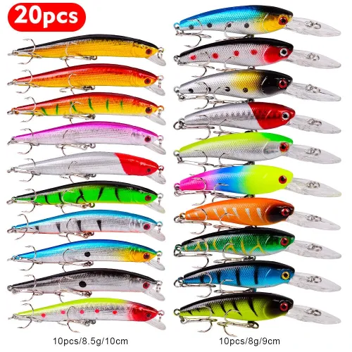 20PCFishing Lure Set 9-10cm Artificial Carp Fishing Lures Kit