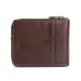 BULLCAPTAIN Genuine Leather Mens Zipper Wallet RFID Blocking Short Wallet Vintage Multi-card Holder Secure Coin Purse Compact Design Money Clip Stylish