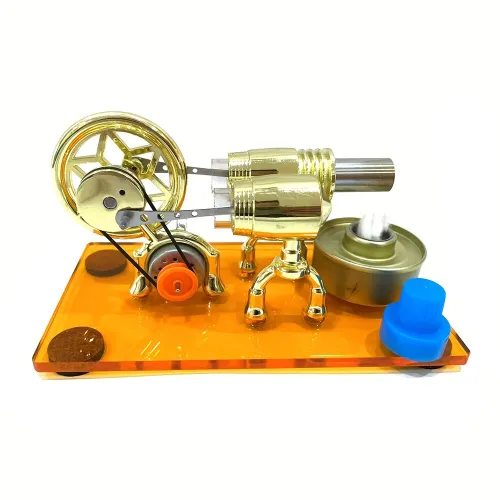 K611 Hot Air Stirling Engine Model Alternator wiht LED Acrylic Base Plate Steam Power Experiment Physics Science Education Toys