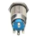 5 Pin 19mm LED Light Illuminated Push Button Latching Switch SPDT Waterproof