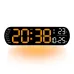 LED Digital Ambient Light Wall Clock Remote Control Electronic Mute Clock with Temperature Humitimy Date Week Display Timing Function Clock