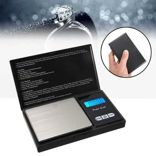 1PCS Jewelry Mini Stainless Steel Electronic Scale Digital Pocket Scale Gold Gram Balance Weight Scale Portable Pocket Scale