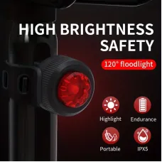 2023 New A08 Bike Taillight Red LESuper Brightness IPX5 Waterproof 3 Light Modes Bicycle Flashlight for Night Cycling