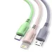 3-in-1 Universal USB-A to Micro/iP/Type-C Cable Fast Charging Copper Core Line 1.2M Long for iPhone 15 14 13 Pro for Huawei Nova Flip for Samsung Galaxy Z Flip6 for Xiaomi Civi 4pro
