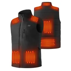 Auxo Men Heated Vest with 10000mAh Power Bank Included, 7 Heating Zones, Lightweight Electric Heating Vest