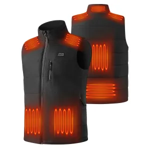 Auxo Men Heated Vest with 10000mAh Power Bank Included, 7 Heating Zones, Lightweight Electric Heating Vest