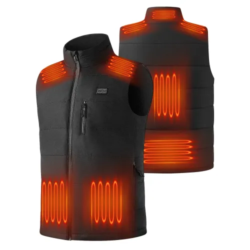 Auxo Men Heated Vest with 10000mAh Power Bank Included, 7 Heating Zones, Lightweight Electric Heating Vest