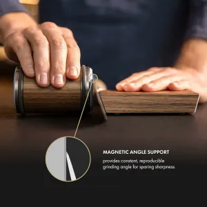 Newly Knife Sharpener Rolling Magnetic Knife Sharpener Kit Roller Edge Countertop Rolling Knife Sharpener Tool Two Sharpening Angles of 15 and 20 for Any Hardness Steel Makes Knife Sharpening