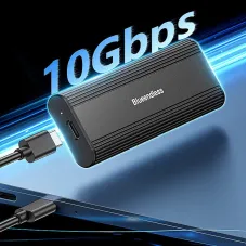 Blueendless M2821SN External SSD Enclosure M.2 Dual Protocol  NVMe&NGFF 10Gbps USB 3.2 Type-C Aluminum Alloy Portable Solid State Drive Case Tools-free