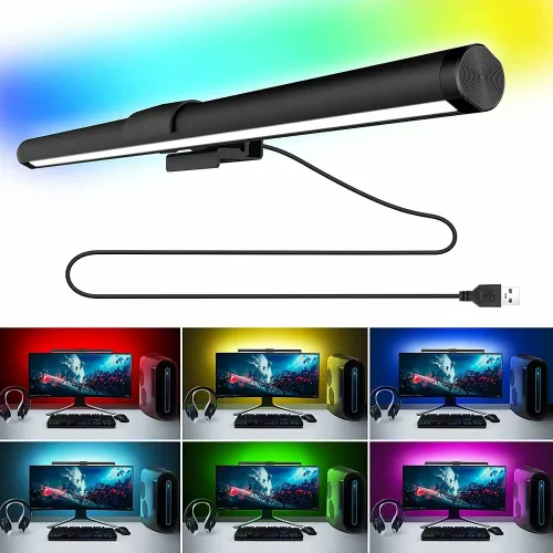 USB Computer Monitor Light Bar 2700K-7500K Dimming Screen Hanging RGB Atmosphere Fill Light Eye Protection Supplementary Light Monitoring Desk Lamp