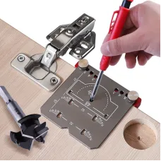 35mm Aluminum Alloy Hinge Jig Carpentry Tool for Concealed Hinges Drill Guide Locator Woodworking Cabinet Door Installation
