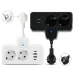 EU Power Strip Wall Socket Expansion Plug with 2 AC+2USB-A+2Type-C PD QC3.0 Fast Charging Multitap USB Charger