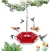 Hand-Blown Hummingbird Feeder Multi-Feed Ports Easy Clean Mount Acrylic Outdoor Hanging Bird Feeder Wind Chimes Design Perfect Gift For Wild Bird Feeder Garden Yard