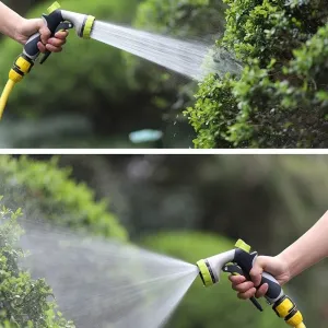 8 Function Garden Hose Spray Nozzle High Pressure Car Wash Watering Gun ABS TPR Zinc Alloy Multi Pattern Water Gun Adjustable Connector