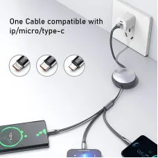 6A 100W USB-A to Type-C/iP/Micro USB Cable QC2.0 3.0 4.0 Fast Charging Data Transmission Copper Core Line 1.2M Long for iPhone 13 14 14Pro for Xiaomi 13 for Huawei Mate50 for Oppo Reno9