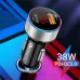 38W Car Charger PD+USB QC3.0 Quick Charging Phone Charger 12V -24V Lighter Socket with LED Voltmeter Display