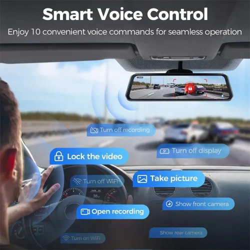 Azdome PG17Max Dual-Recording Dash Cam 4K UHD and 2.5K QHD Backup Camera 11.8Inch IPS Touchscreen Built-in GPS WiFi App Control ADAS Parking Monitor