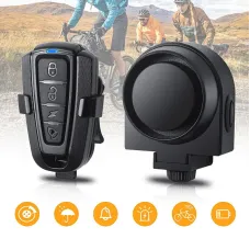 ANTUSWireless Bike Alarm 115dB Loud Anti-theft 400mAh USB Chargeable IPX5 Waterproof Electric Vibration Horn with Remove Control for Bicycle Scooter Motorcycle