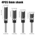 LAVIE 4pcs 6mm 1/4 Inch Shank Straight Router Bit with Bottom Bearing 12.7mm Cutting Diameter Trimming Cutter Line Cutter Trimming Machine Milling Cutter Woodworking Tool