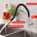 360 Rotatable 304 Stainless Steel Kitchen Silicone Tube Faucet Hot And Cold Brushed Universal Rotatable Vegetable Sink Faucet