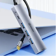 BIAZE 5-in-1 Type-C Docking Station with USB3.0 5Gbps Transmission  PD100W Type-C Fast Charging 4K@60Hz HD USB Hubs Splitter Adapter