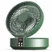 2 in 1 Desktop Folding Fan with Remote Control USB Charging Rechargeable 4000mah Battery Compact Design Night Light Feature Available in White Green and Blue