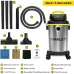 [USA Direct]SL18129 For STANLEY Wet/Dry Vacuum 4 Gallon 4 Peak HP Stainless Steel Tank Powerful Suction Portable Shop Vacuum with Accessories