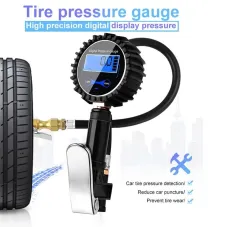 250PSI Digital Tire Pressure Gauge with LCD for Cars Trucks Motorcycles Bicycles Portable Inflator Meter