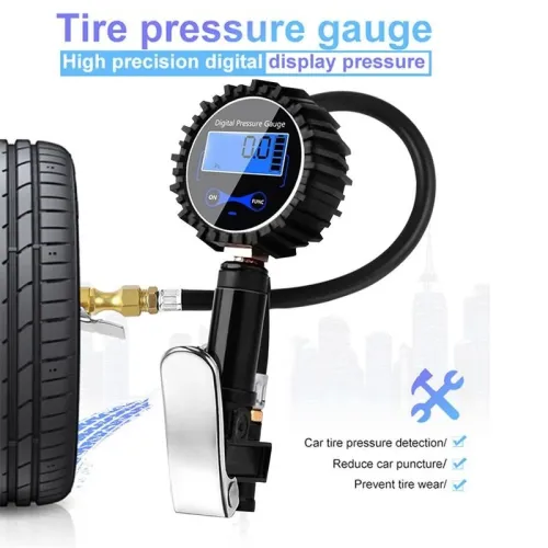 250PSI Digital Tire Pressure Gauge with LCD for Cars Trucks Motorcycles Bicycles Portable Inflator Meter