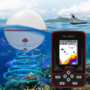 Erchang F13 Fish Finder 125KHz 100M Depth Underwater Visual High-definition Fishing Finder Wireless Sonar Sensor Echo Sounder LCFishfinder