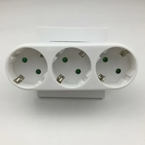 Universal One to Three EU German Standard Conversion Socket Plug Smart Travelling Conversion Power Plug Socket
