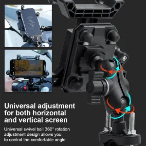 XANE360 Rotation Adjustment 4.7''-7.0'' Shockproof Bicycle Phone Holder for Motorcycle Bike Handlebar Rearview Mirror Mount