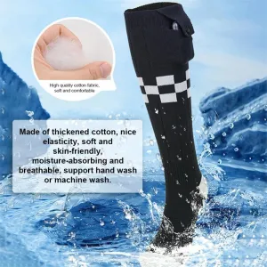 TENGOO Electric Heated Socks For Men Women Heat Cotton Socks Power Winter Warm Long Socks Foot Warmers For Cold Weather Camping Skiing Hiking Cycling