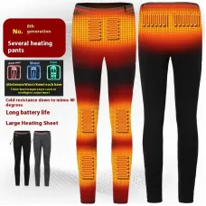 TENGOO HT-08A Women Electric Heated Trousers - 8 Heating Areas, 3 Temperature Control, Waterproof Winter Warm Thermal Leggings Pants for Outdoors