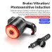 ROCKBROQ5 Mini Smart Auto Bike Taillight Vibration Sensing Light Sensitivity Brake Rear Light IPx6 Waterproof Type-Charging Bicycle Lump for MTB Road Night Cycling
