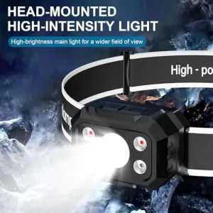 BIKIGHT-15 Smart Motion Sensor LEHeadlamp Strong Light Outdoor Long Battery Life Charging for Fishing Emergency Work for Night Fishing