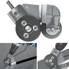 Titanium Steel Electric Drill Plate Cutter 3.94x3.94x1.18 Portable Metal Sheet Cutting Attachment for Iron Steel Alloy Plastic
