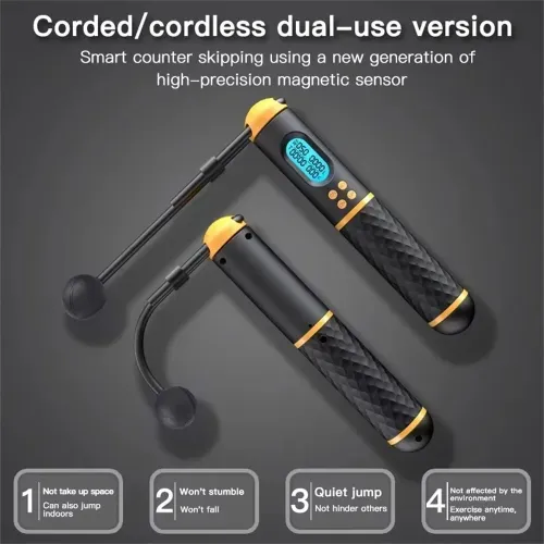 KALOA2 In 1 Multifun Jump Rope with Jumps Calorie Digital Countting Weighted Balls / Cordless Non-slip Handles Sports Skipping Rope