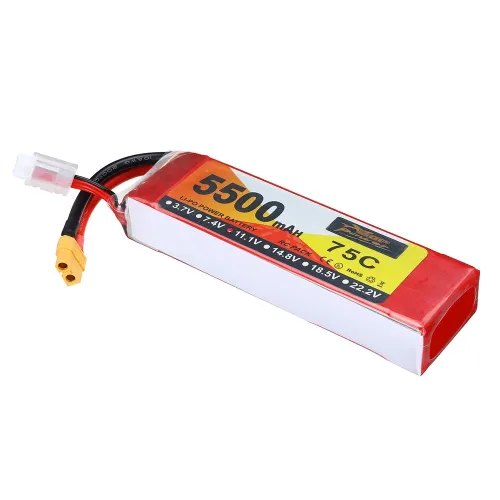 ZOP Power 11.1V 5500mAh 75C 3S LiPo Battery XT60 Plug for RC Drone